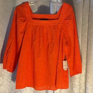 Laundry by Shelli Segal Women's Spicy Orange Top NWT Sz L